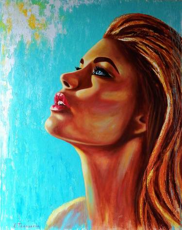 Original painting. Woman portrait. Oil painting. Beautiful woman. the Light of Love thumb