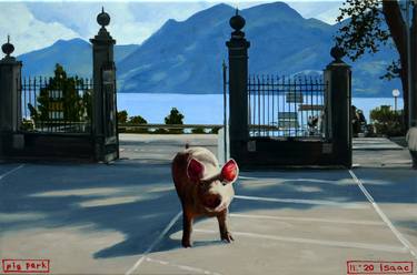 Saatchi Art Artist Jeffrey Isaac; Paintings, “pig park” #art