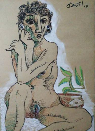 Print of Conceptual Nude Paintings by Kapil Alaskar