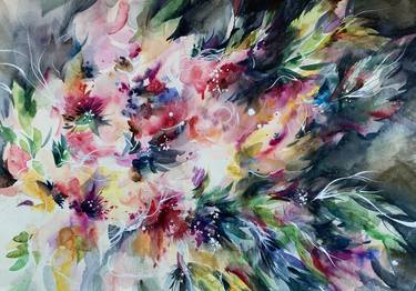 Original Floral Painting by Tatiana Vass