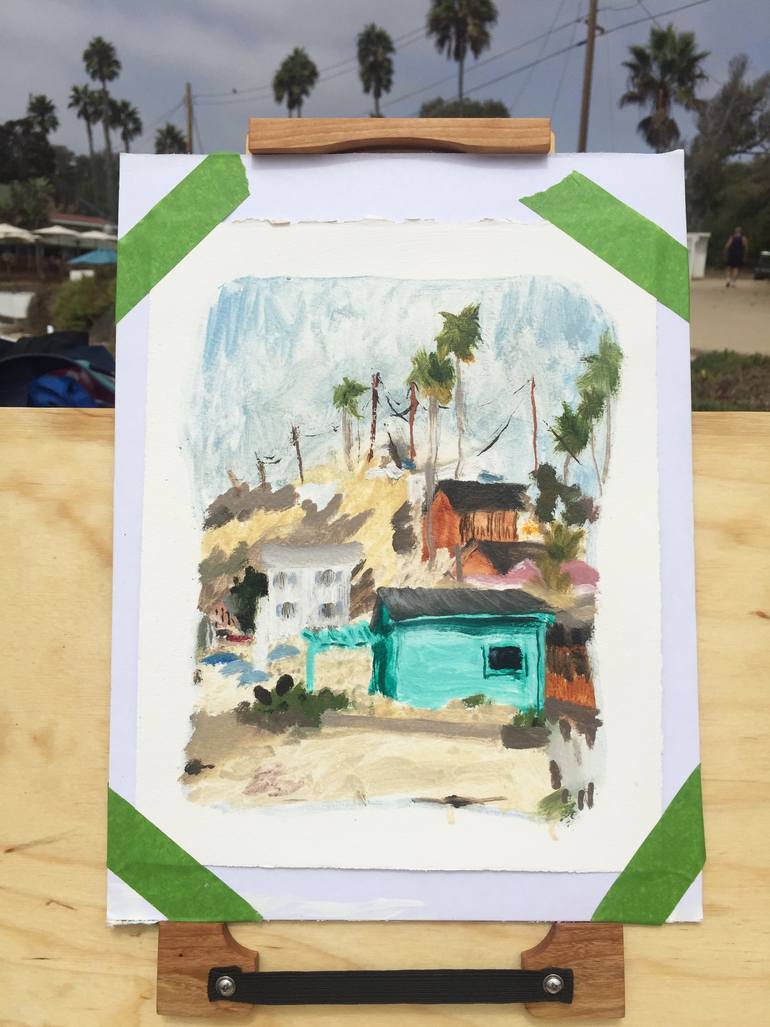 Original Abstract Beach Painting by Michael Nauert