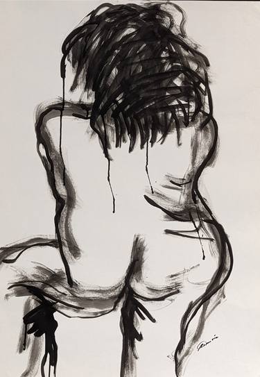 Original Abstract Expressionism Nude Drawings by Robyn Dansie