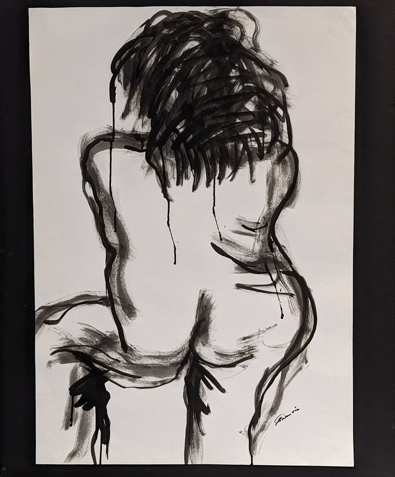 Original Nude Drawing by Robyn Dansie
