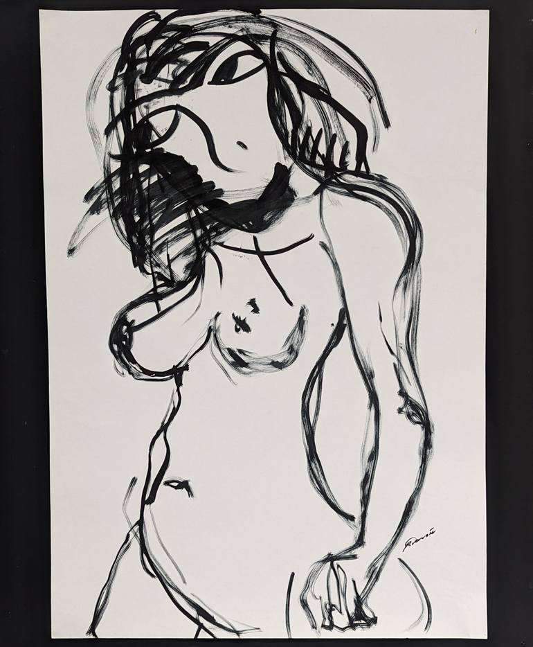 Original Abstract Nude Drawing by Robyn Dansie
