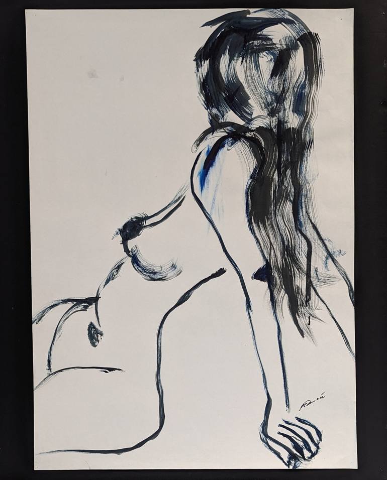 Original Abstract Nude Drawing by Robyn Dansie