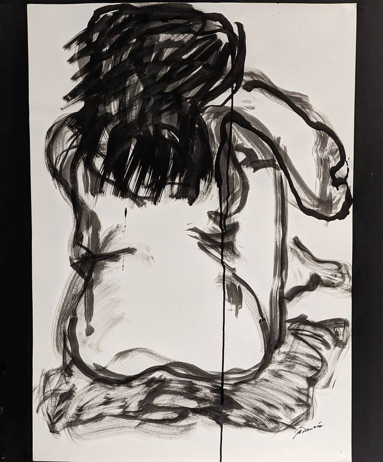 Original Abstract Nude Drawing by Robyn Dansie
