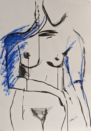 Original Abstract Nude Drawing by Robyn Dansie