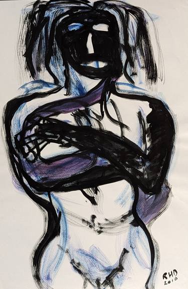 Original Abstract Body Drawing by Robyn Dansie