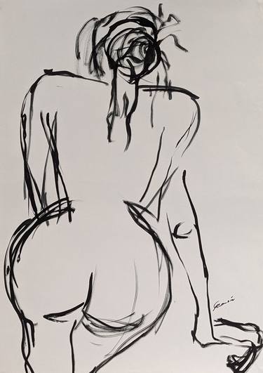 Original Figurative Nude Drawing by Robyn Dansie