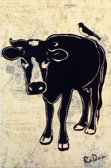 Print of Abstract Cows Paintings by Robyn Dansie