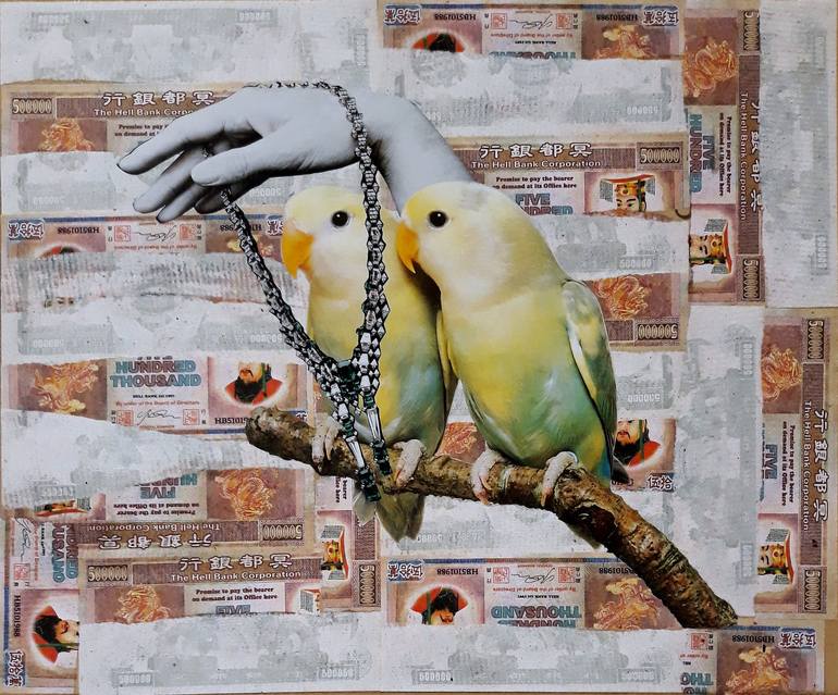 Original Figurative Animal Collage by Robyn Dansie