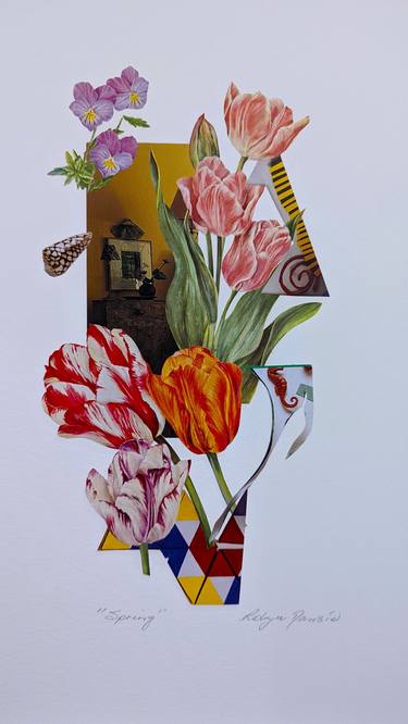 Print of Folk Floral Collage by Robyn Dansie
