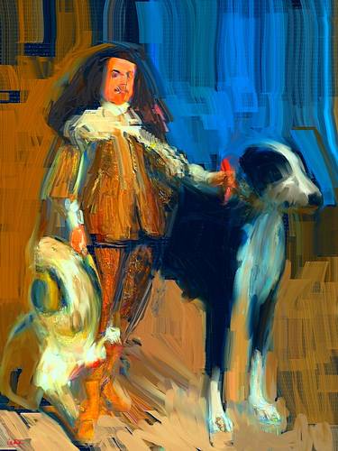 Dwarf with Dog after Velasquez - Limited Edition of 10 thumb