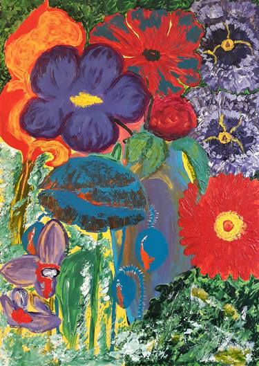 Original Floral Paintings by MARIE RUDA