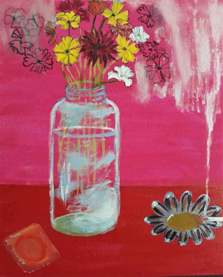 Original Art Deco Still Life Painting by Marie Ruda
