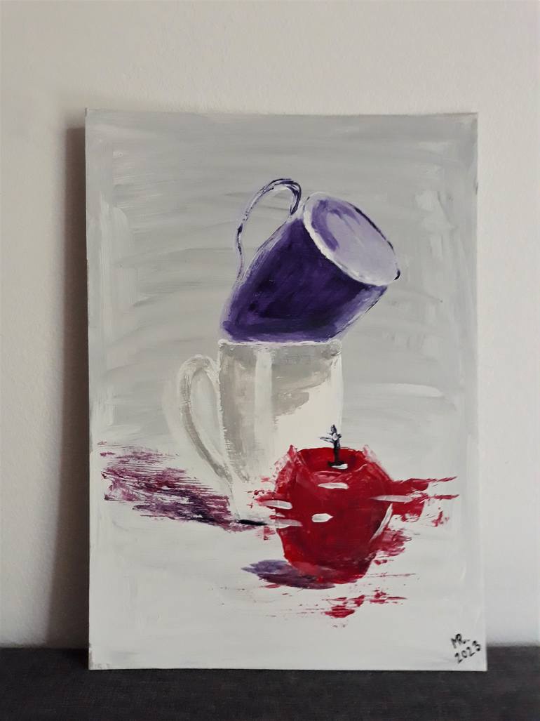 Original Modernism Still Life Painting by Marie Ruda