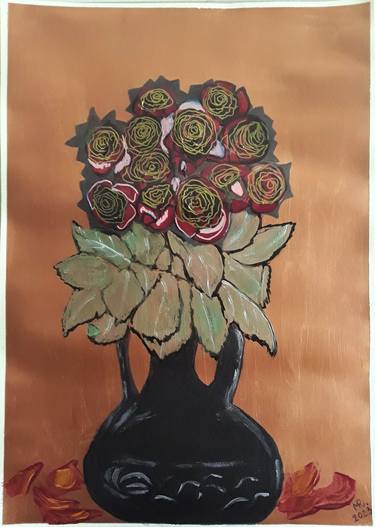 Still life with dry roses. thumb