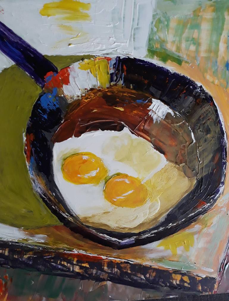 Original Expressionism Cuisine Painting by MARIE RUDA