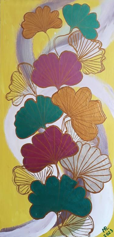 Original Art Deco Botanic Paintings by MARIE RUDA