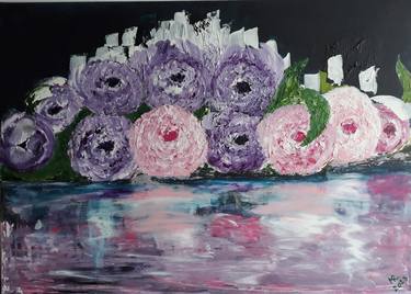 Original Modern Floral Paintings by MARIE RUDA
