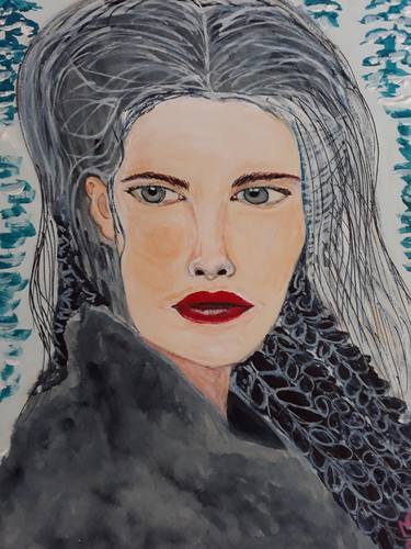 Original Portraiture Women Paintings by MARIE RUDA