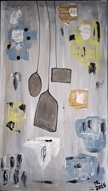 Original Art Deco Abstract Painting by Marie Ruda