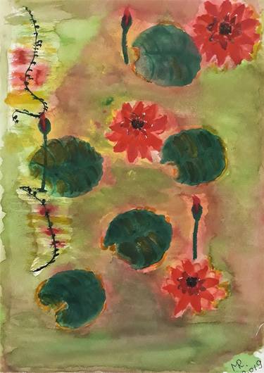 Original Expressionism Botanic Drawings by MARIE RUDA