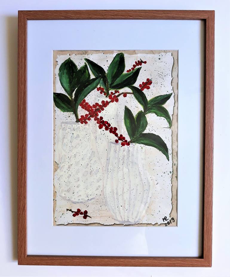 Original Fine Art Botanic Drawing by MARIE RUDA