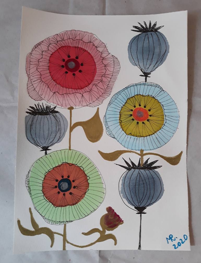 Original Botanic Drawing by MARIE RUDA