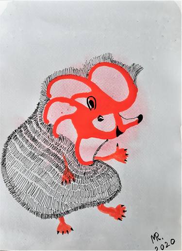 Original Figurative Animal Drawings by MARIE RUDA
