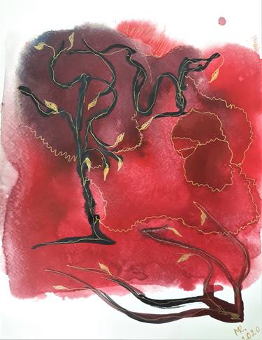 Original Abstract Expressionism Abstract Drawings by MARIE RUDA