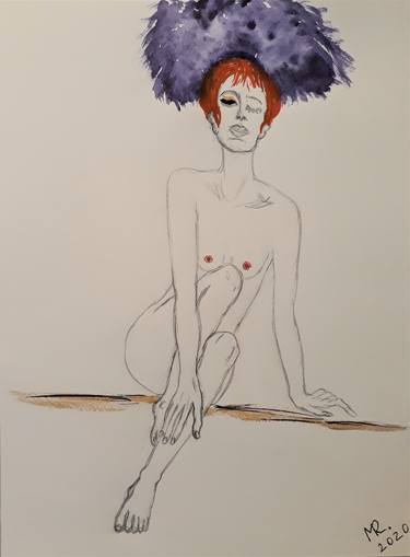 Print of Figurative Erotic Drawings by MARIE RUDA