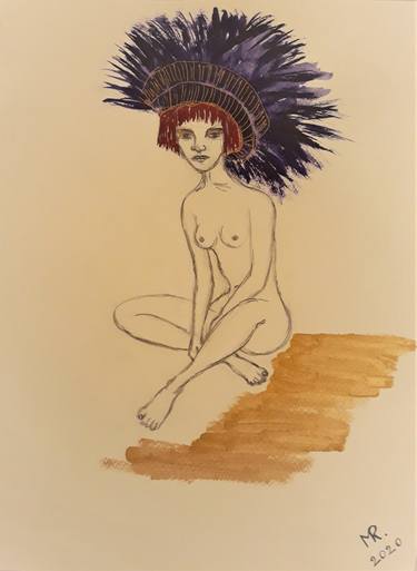 Original Figurative Erotic Drawings by MARIE RUDA