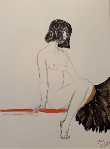 Print of Figurative Erotic Drawings by MARIE RUDA