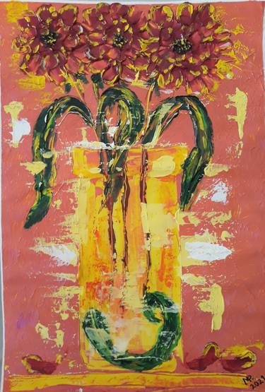 Print of Expressionism Still Life Paintings by MARIE RUDA