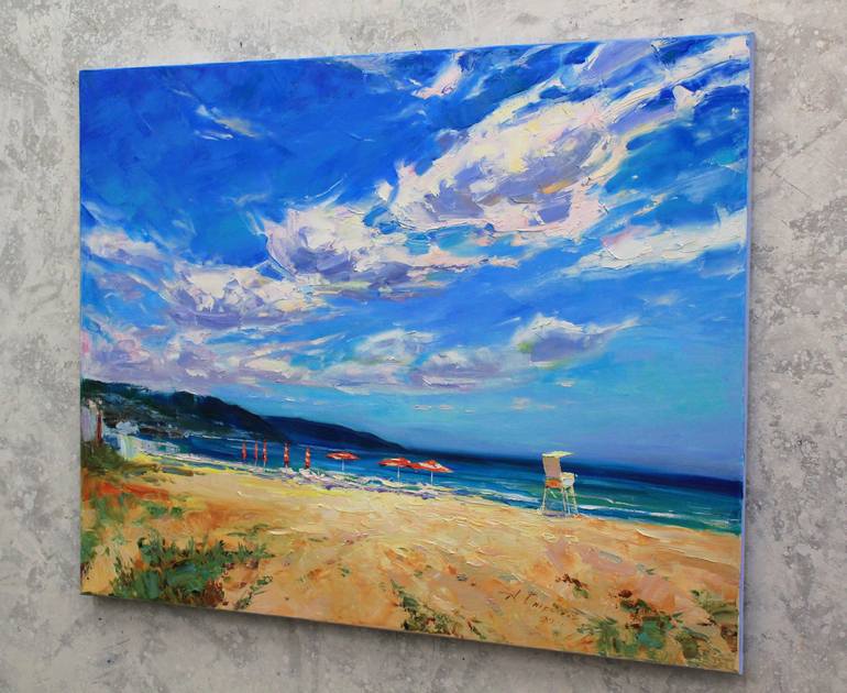 Original Figurative Seascape Painting by Alisa Onipchenko-Cherniakovska