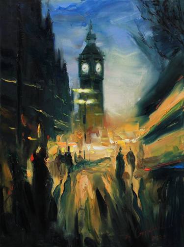 Original Expressionism Architecture Paintings by Alisa Onipchenko-Cherniakovska