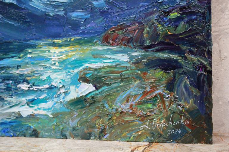 Original Expressionism Seascape Painting by Alisa Onipchenko-Cherniakovska