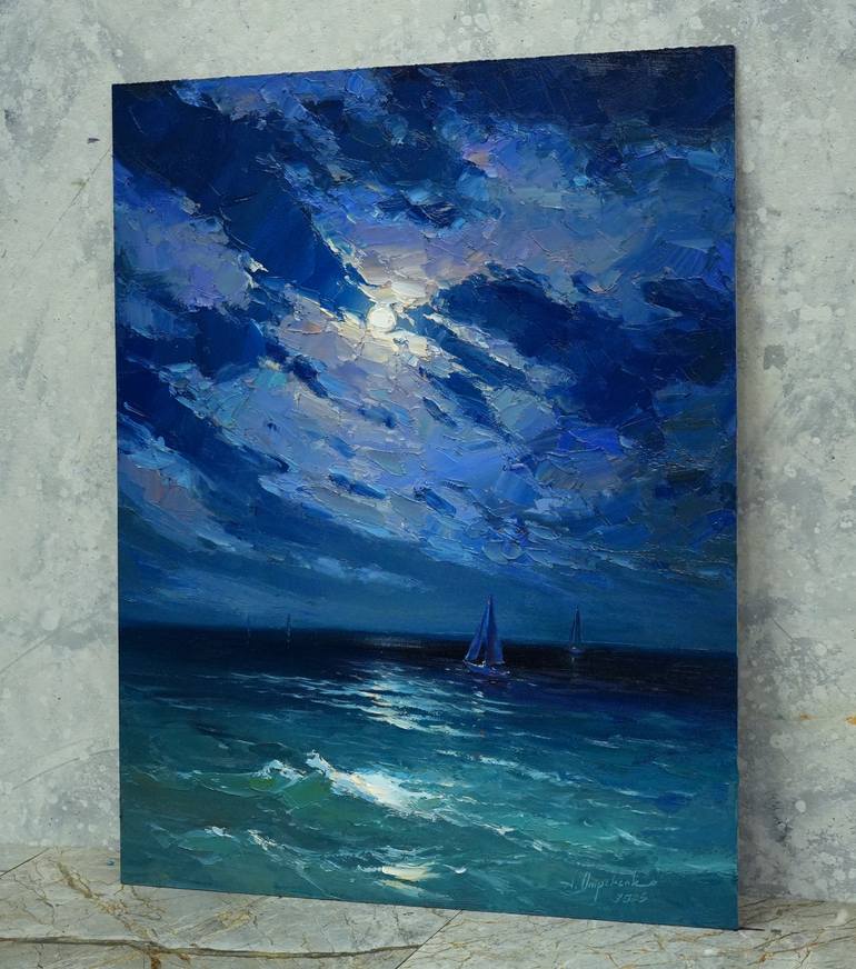 Original Figurative Seascape Painting by Alisa Onipchenko-Cherniakovska