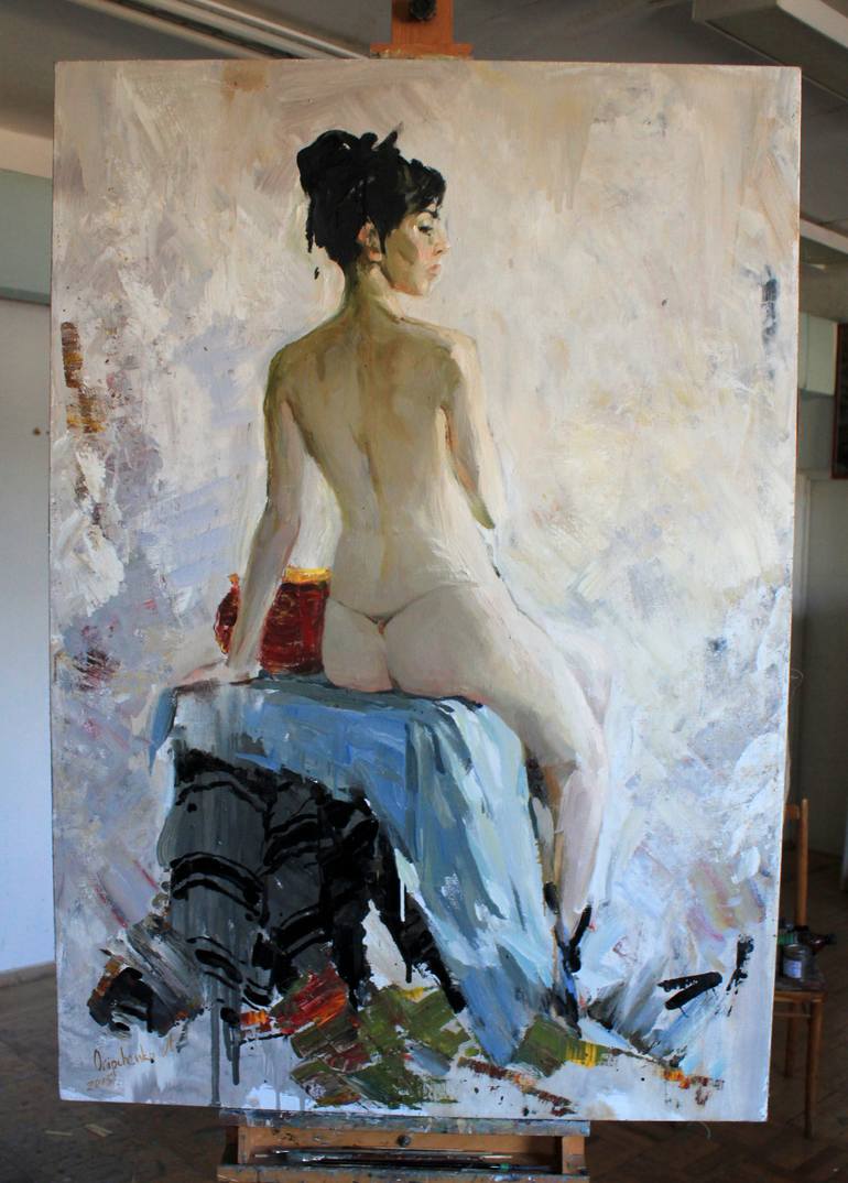 Original Figurative Nude Painting by Alisa Onipchenko-Cherniakovska