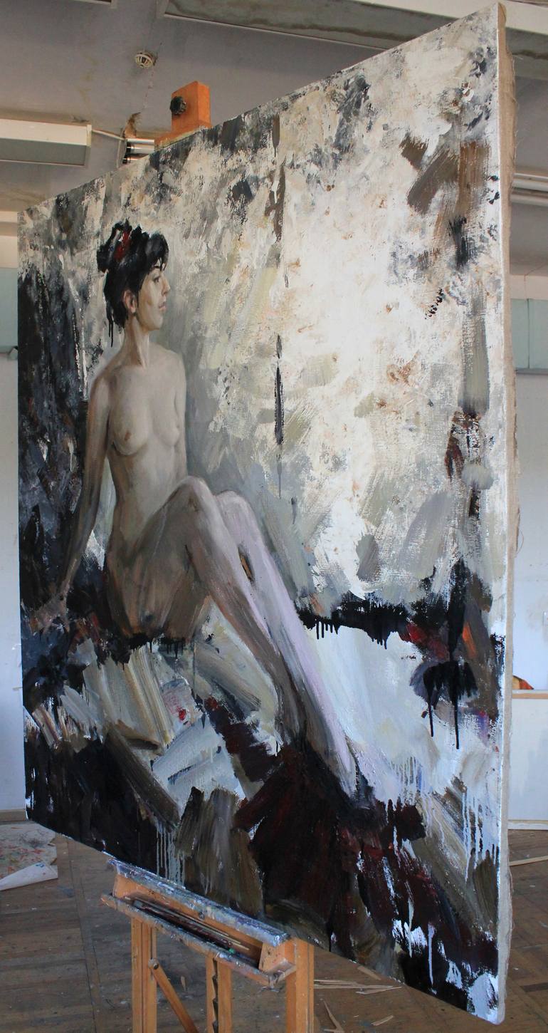 Original Expressionism Nude Painting by Alisa Onipchenko-Cherniakovska