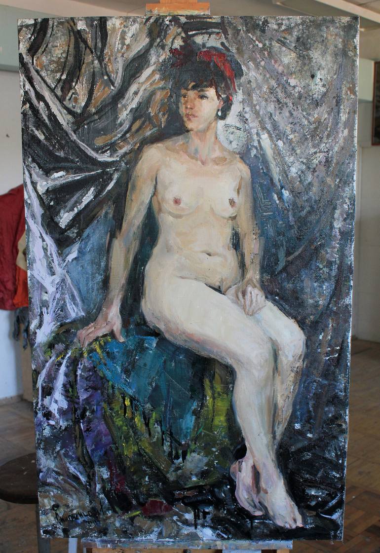 Original Expressionism Nude Painting by Alisa Onipchenko-Cherniakovska