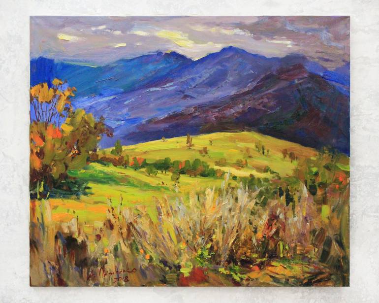 Original Expressionism Landscape Painting by Alisa Onipchenko-Cherniakovska