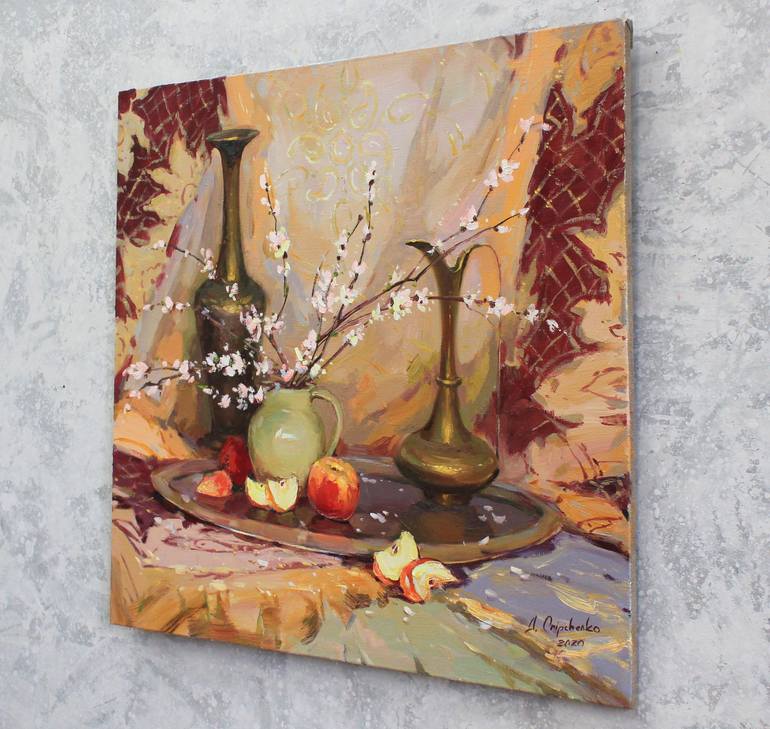 Original Documentary Still Life Painting by Alisa Onipchenko-Cherniakovska