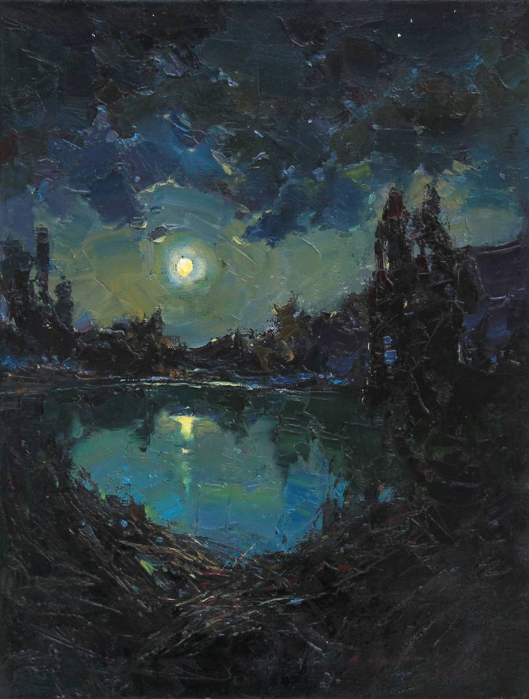 moon oil painting