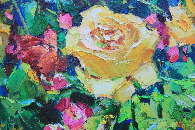 Original Abstract Floral Painting by Alisa Onipchenko-Cherniakovska