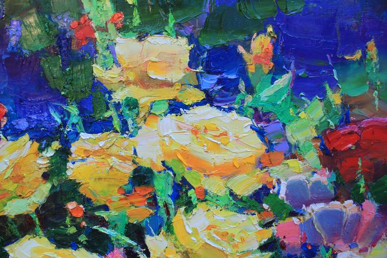 Original Abstract Floral Painting by Alisa Onipchenko-Cherniakovska