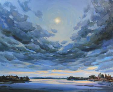 "Under the clouds" Original landscape Oil painting on canvas thumb