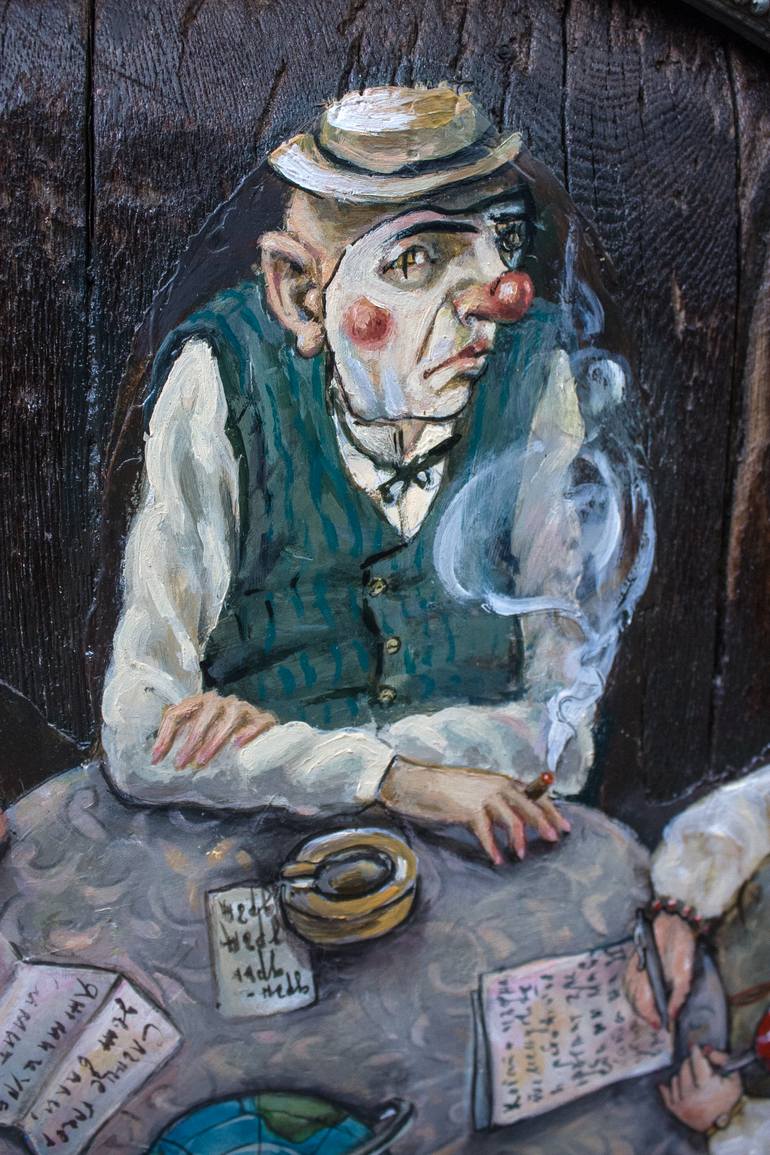 Original Conceptual People Painting by Mara - Mariela Dimitrova
