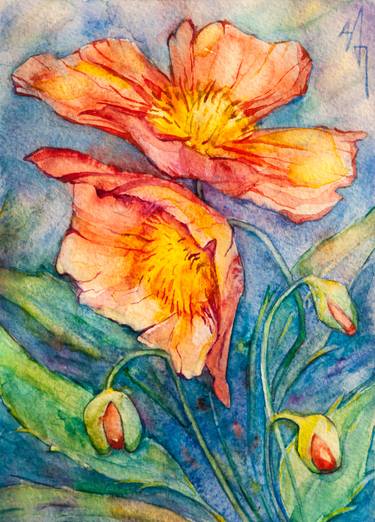 Original Floral Painting by Ana-Maria Hanganu